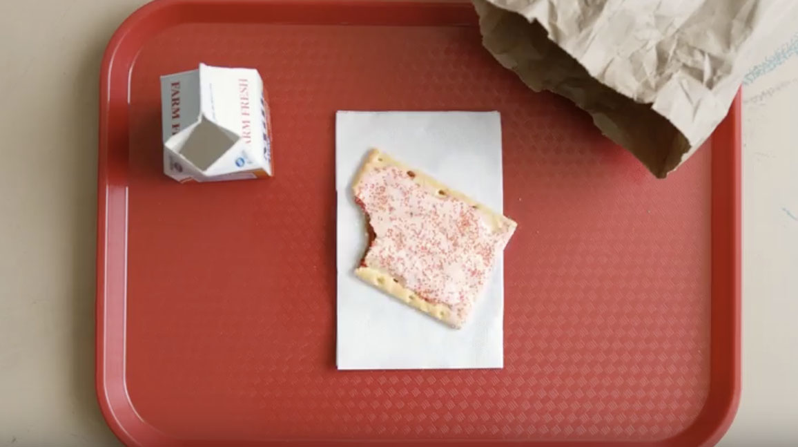 A Pop-Tart on a lunch tray